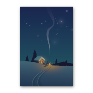 Chalet dans la nuit